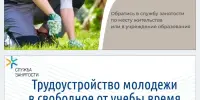 Трудоустройство молодёжи в свободное от учёбы время