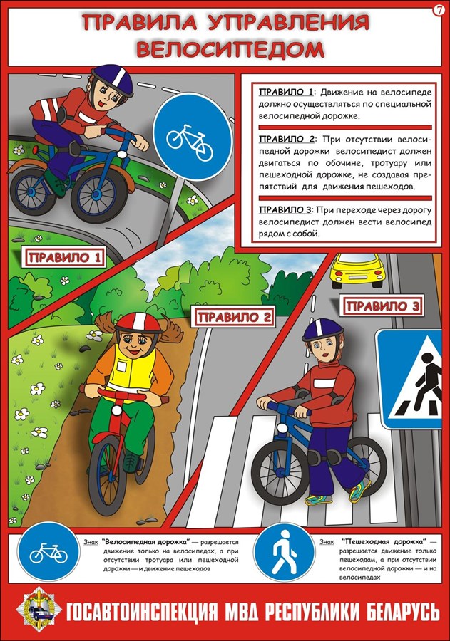 Правила езды на велосипеде для детей в картинках